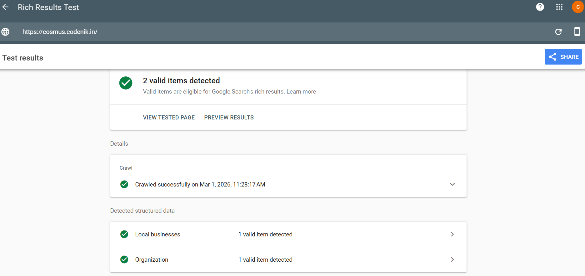 Contact Upload Interface